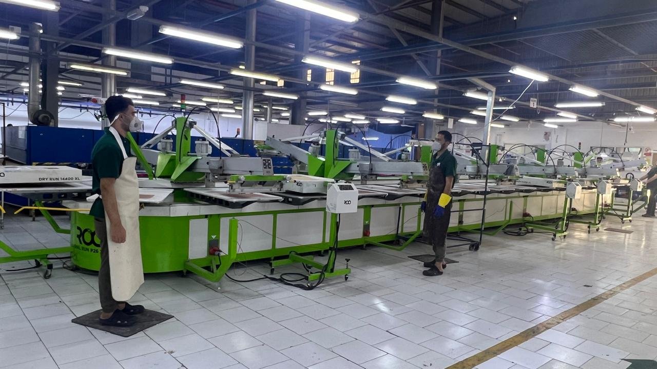 Screen-printing carousels — Embee Printing House, Ismailia, Egypt